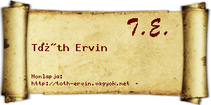 Tóth Ervin névjegykártya