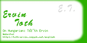 ervin toth business card